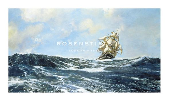 Montague Dawson Hand Numbered Limited Edition Print on Paper :"Cracking On!"