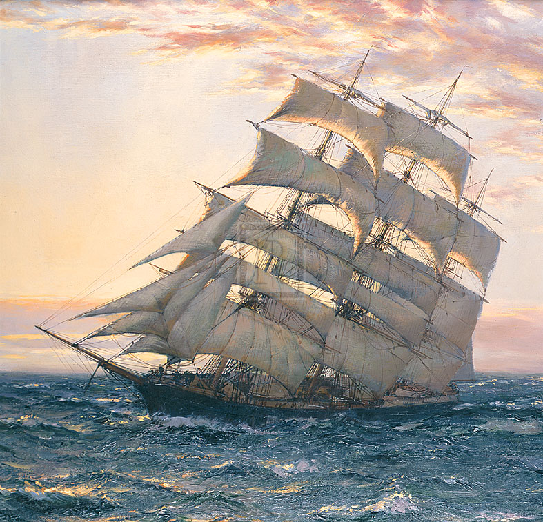 Montague Dawson Hand Numbered Limited Edition Print on Paper :"Morning Light"