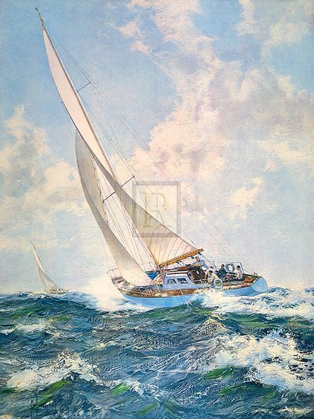 Montague Dawson Hand Numbered Limited Edition Print on Paper :"Ocean Racers"