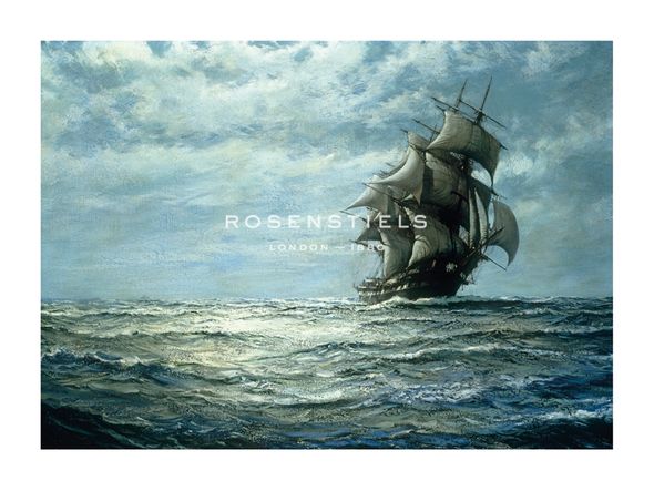 Montague Dawson Hand Numbered Limited Edition Print on Paper :"Running on the North Atlantic"