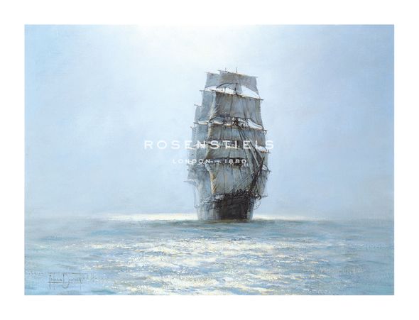 Montague Dawson Hand Numbered Limited Edition Print on Paper :"The Australian Blackball Packet 'Royal Dane' Emerging From the Dawn Haze"