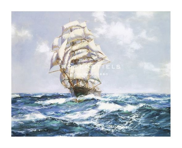 Montague Dawson Hand Numbered Limited Edition Print on Paper :"The Blue Seas - The 'Eliza Bars's'"