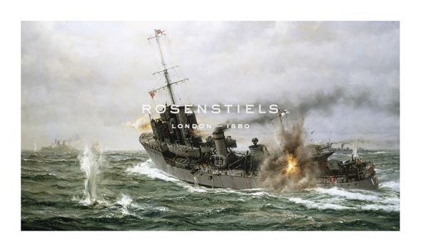 Montague Dawson Hand Numbered Limited Edition Print on Paper :"The Last Flight of 'Strongbow' and the 'Mary Rose'"