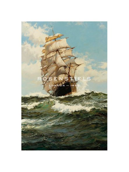 Montague Dawson Hand Numbered Limited Edition Print on Paper :"The Oberon"