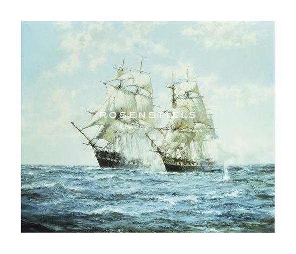 Montague Dawson Hand Numbered Limited Edition Print on Paper :"The 'President' and the 'Little Bell'"