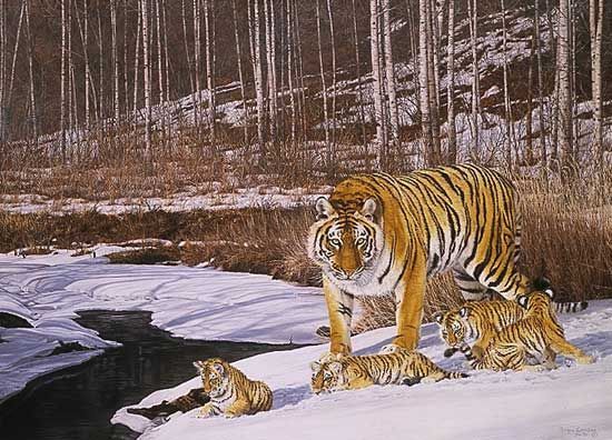 Simon Combes Limited Edition Lithograph Print on Paper:"Siberian Winter"   