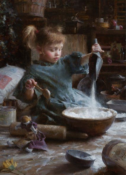 Morgan Weistling Artist Proof Canvas Giclee Edition:"Flour Child"
