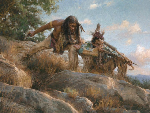 Morgan Weistling Artist Proof Limted Edition Gicl&eacute;e Canvas:"Lakota Hunters"