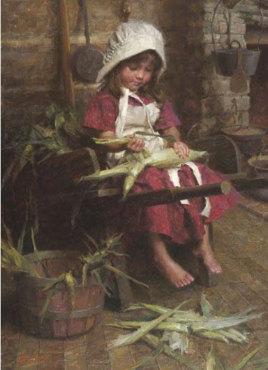 Morgan Weistling Artist Proof Ltd Ed Canvas Giclee:"Emily´s Corn"