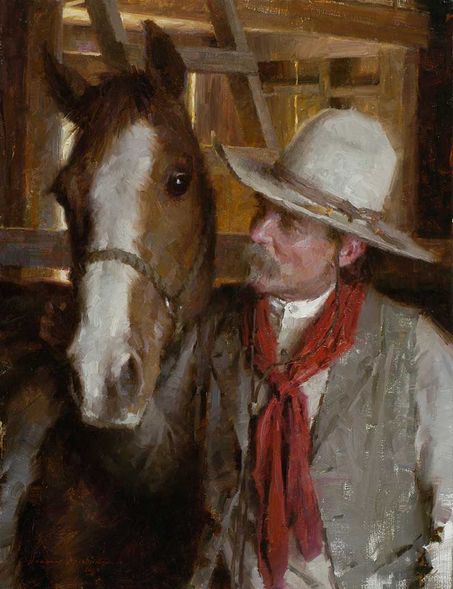 Morgan Weistling Artist Hand-signed Limited Edition Canvas Giclee:"His Easy Keeper"