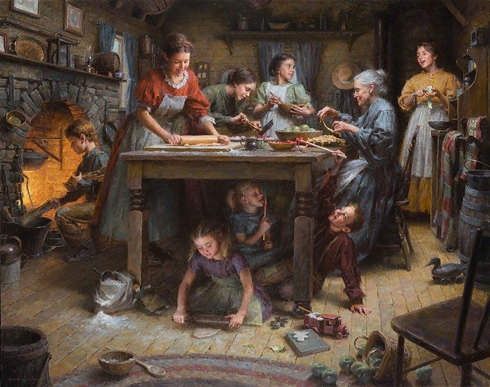 Morgan Weistling Artist Proof  Limited Edition Giclee on Canvas:"Family Traditions"