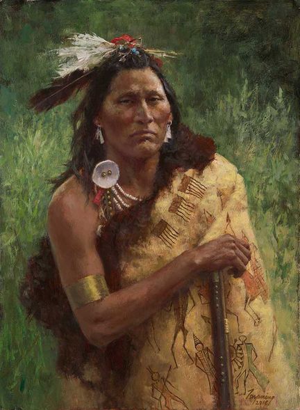 Howard Terpning Artist Signed Limited Edition Canvas Giclee:"Three Trophies"