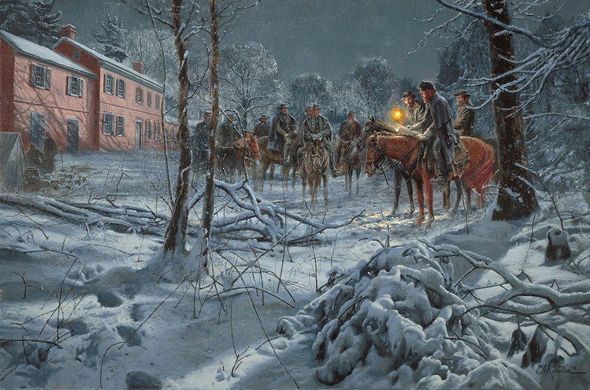 Mort Künstler Hand Signed and Numbered Limited Edition 2012 Official Snow Print:"Shenandoah Strategy "