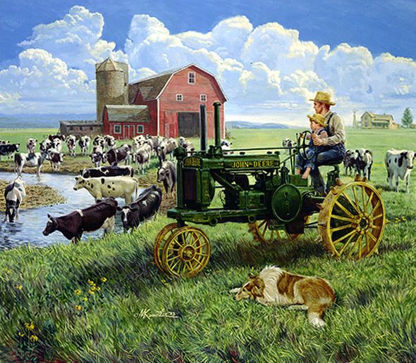 Mort Knstler Hand Signed and Numbered Limited Edition Canvas Giclee:" Days of Splendor - John Deere"