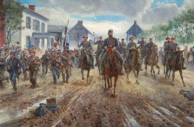 Mort Künstler Hand Signed and Numbered Limited Edition Print:"Race Down Chester Street"
