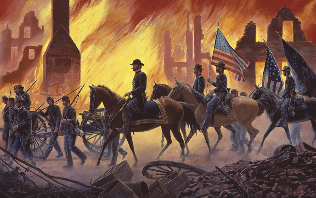 Mort Kunstler Hand Signed and Numbered Limited Edition Canvas Giclee:"War is Hell!"