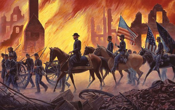 Mort Kunstler Hand Signed and Numbered Limited Edition Canvas Giclee:"War is Hell!"