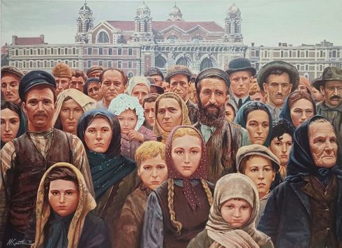 Mort Kunstler Limited Edition Canvas Giclee:"Ellis Island - Freedom"