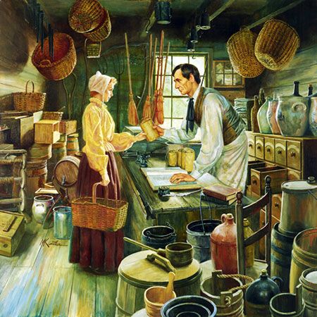 Mort Kunstler Handsigned and Numbered Limited Edition Giclee on Canvas:"Beginnings in New Salem"
