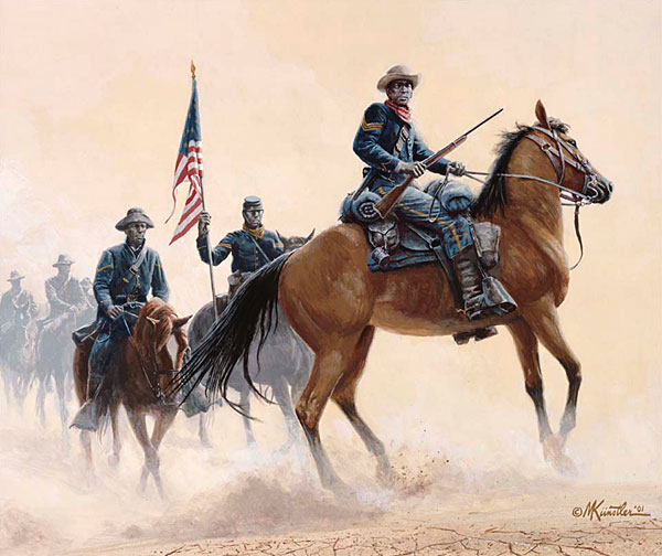 Mort Kunstler Handsigned and Numbered Limited Edition:"Buffalo Soldiers of the West"