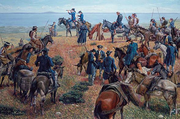 Mort Kunstler Handsigned and Numbered Limited Edition Giclee on Canvas:"Discovery of San Francisco Bay"
