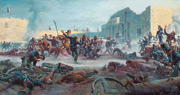 Mort Kunstler Handsigned and Numbered Limited Edition Giclee on Canvas:"Fall of the Alamo, The"