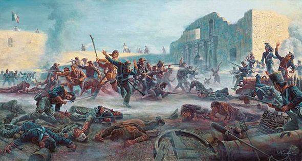Mort Kunstler Handsigned and Numbered Limited Edition Giclee on Canvas:"Fall of the Alamo, The"