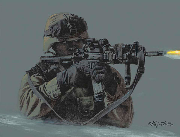 Mort Kunstler Handsigned and Numbered Limited Edition Giclee on Canvas:"Night Warrior"