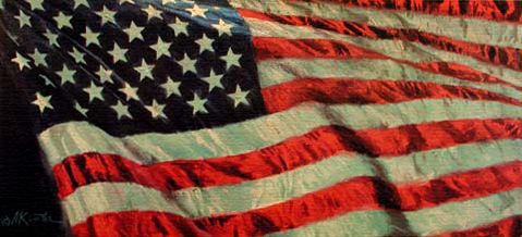 Mort Kunstler Handsigned and Numbered Limited Edition Giclee on Canvas:"Old Glory"