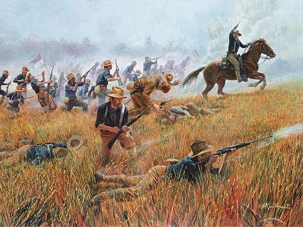 Mort Kunstler Handsigned and Numbered Limited Edition Giclee on Canvas:"Rough Riders, The"