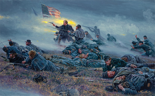 Mort Kunstler Handsigned and Numbered Limted Edition Canvas Giclee:"Courage in Blue"
