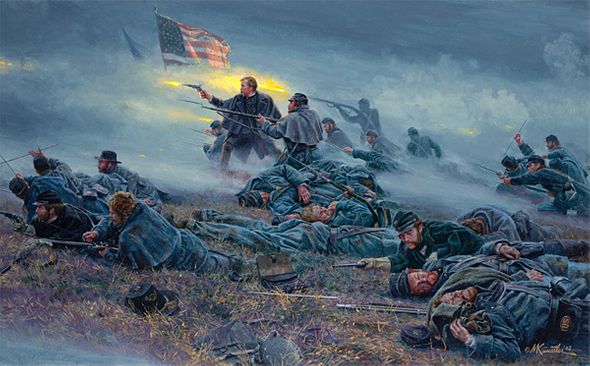 Mort Kunstler Handsigned and Numbered Limted Edition Canvas Giclee:"Courage in Blue"