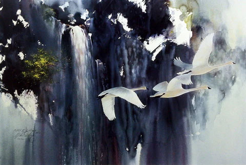 Morten E. Solberg Print-Signed and Numbered:"Across The Falls"