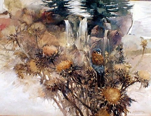 Morten Solberg Signed and Numbered Limited Edition Lithograph: "Thistle Down"
