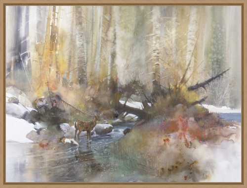 Morton Solberg 34 x 44 Canvas Giclee Art:"Woodland Stream"