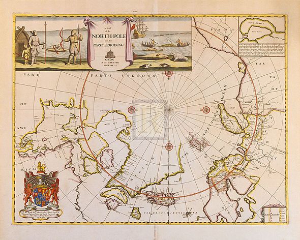 Moses Pitt Hand Numbered Limited Edition Print on Paper :"A Map of the North Pole and the Parts Adjoining, 1680"