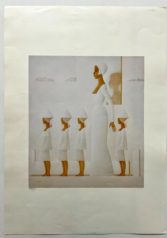 Moshe Propes Signed Lithograph: "Women"