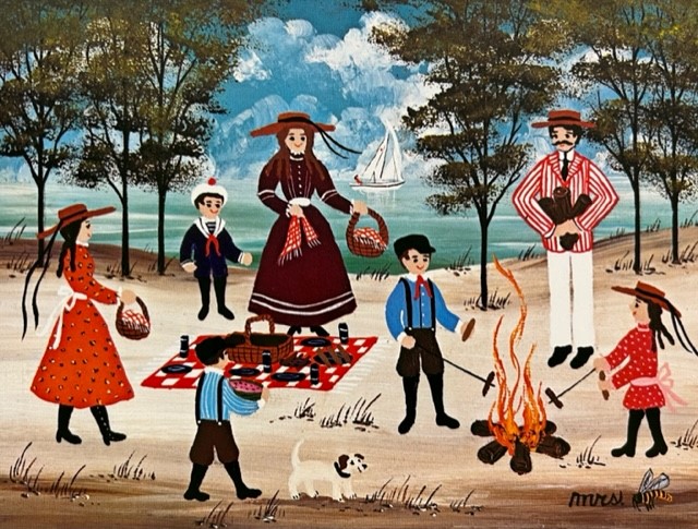 Mrs. Bee Signed by the Artist Limited Edition Paper Lithograph:"Beach Picnic"