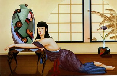 Muramasa Kudo Limited Edition Serigraph on Paper: " Deco Vase "