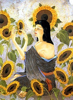 Muramasa Kudo Limited Edition Serigraph on Paper: " Sunflowers "