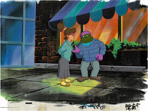 Teenage Mutant Ninja Turtles Hand Painted Production Cel with Background: "Teenage Mutant Ninja Turtles" Teenage Mutant Ninja Turtles Hand Painted Production Cel with Background: "Teenage Mutant Ninja Turtles"