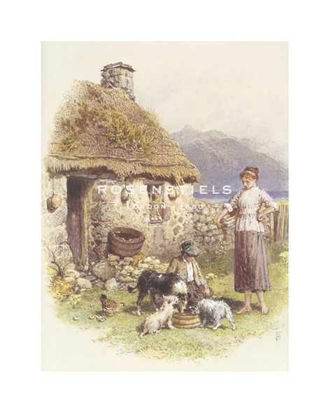 Myles Birkett Foster Hand Numbered Limited Edition Print on Paper :"Highland Cottage"
