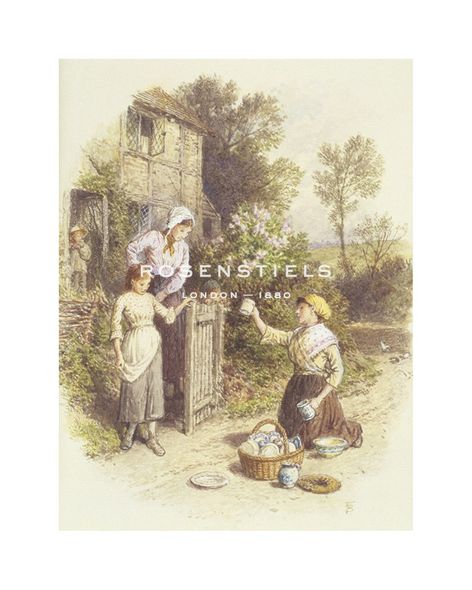 Myles Birkett Foster Hand Numbered Limited Edition Print on Paper :"The Crockery Seller"