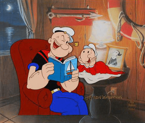 Myron Waldman Limited Edition Hand Painted Animation Cel and Color Background: "Tales of the Sea"
