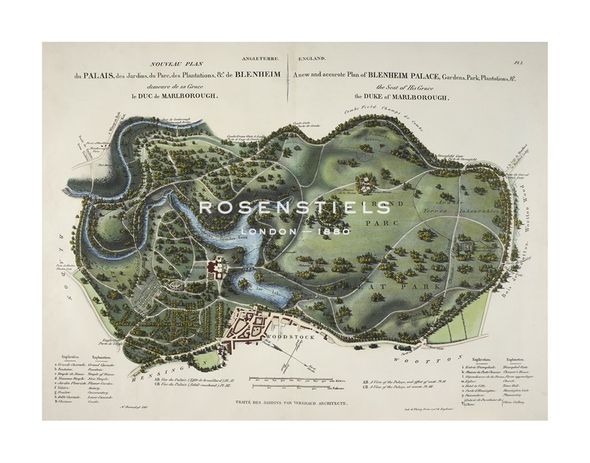 N Vergnaud Hand Numbered Limited Edition Print on Paper :"A New and Accurate Plan of Blenheim Palace"