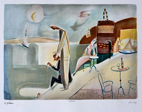 Nahum Gutman Signed in Plate Limited Edition Lithography: "By the Galilee Sea" Nahum Gutman Signed in Plate Limited Edition Lithography: "By the Galilee Sea"