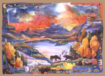 Nancy Cawdrey Handsigned & Numbered Limited Edition Giclee on Paper:"Sunpoint Glacier"