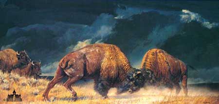 NANCY GLAZIER 17X34 Secondary Market Art: "ROLLING THUNDER"