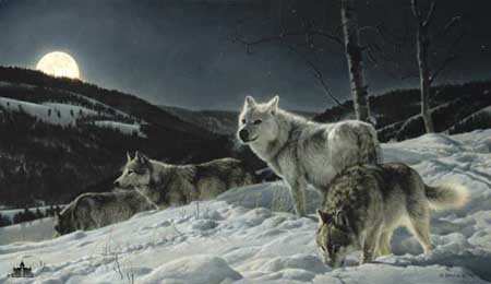 NANCY GLAZIER 21X36 Secondary Market Art: "HUNTERS MOON"