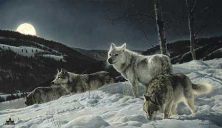NANCY GLAZIER 21X36 Secondary Market Art: "HUNTERS MOON"
